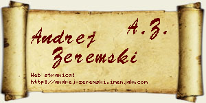 Andrej Zeremski vizit kartica